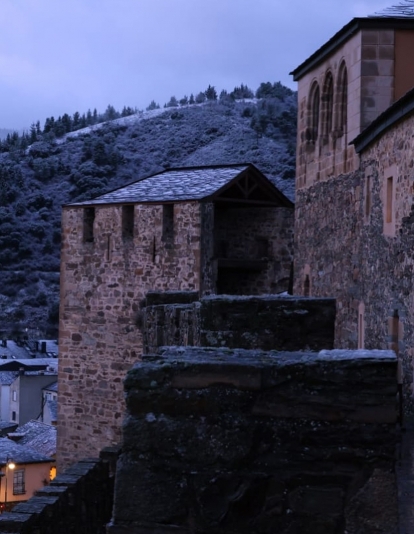 Nieve por la borrasca Ingrid en el Castillo de Ponferrada |  Foto: Castillo de los Templarios de Ponferrada