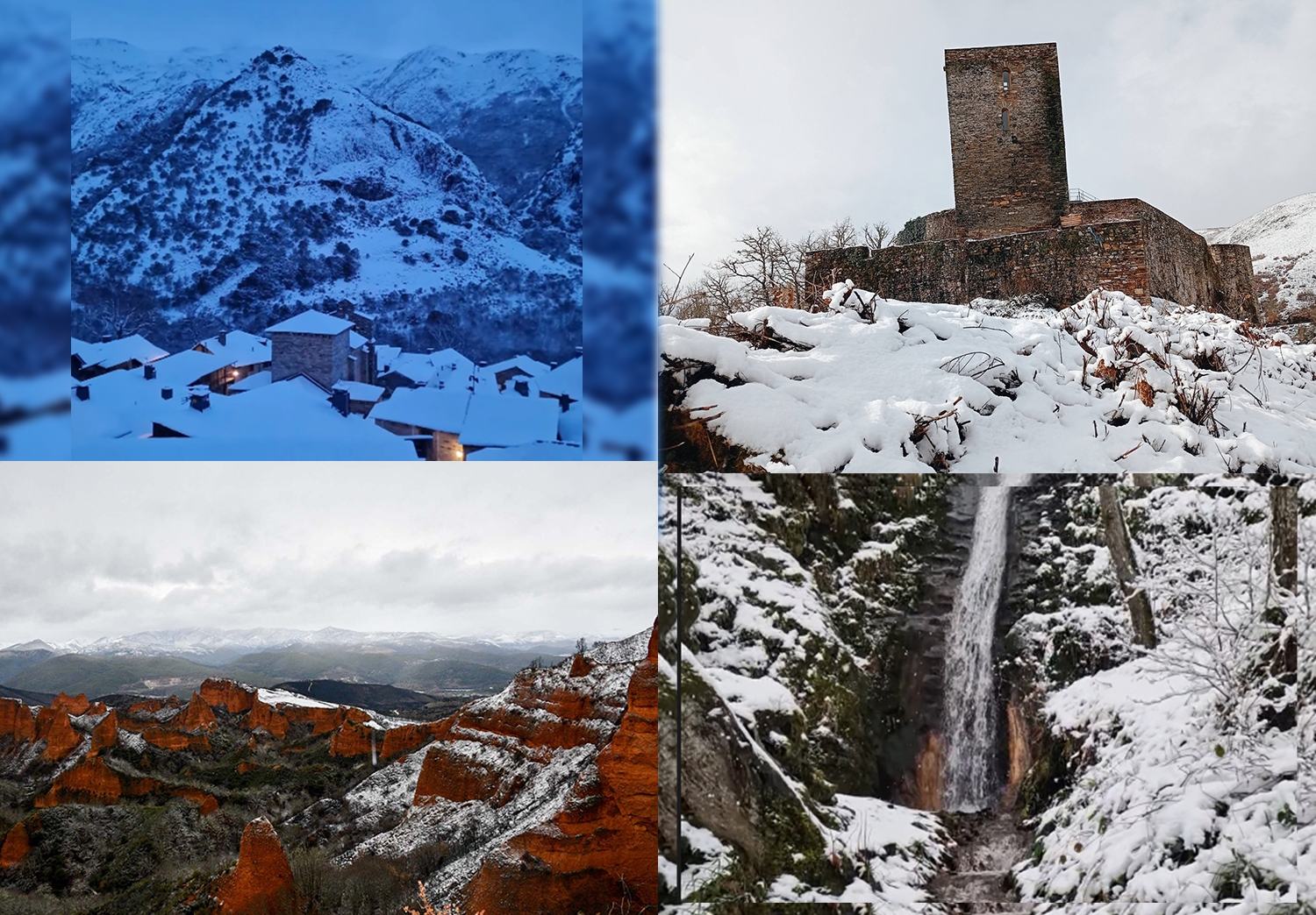 Los principales enclaves del Bierzo se visten de blanco con la borrasca Ingrid