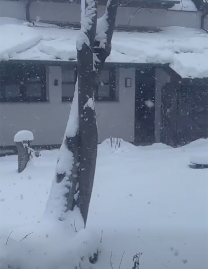 Nieve por la borrasca Ingrid en Valle de Fornela | Foto: Grupo de Facebook Valle de Fornela. Publicado por Mari Luz López Martínez