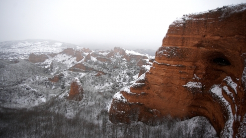 César Sánchez / ICAL . Temporal de nieve en el paraje natural de Las Médulas César Sánchez / ICAL . Temporal de nieve en el paraje natural de Las Médulas