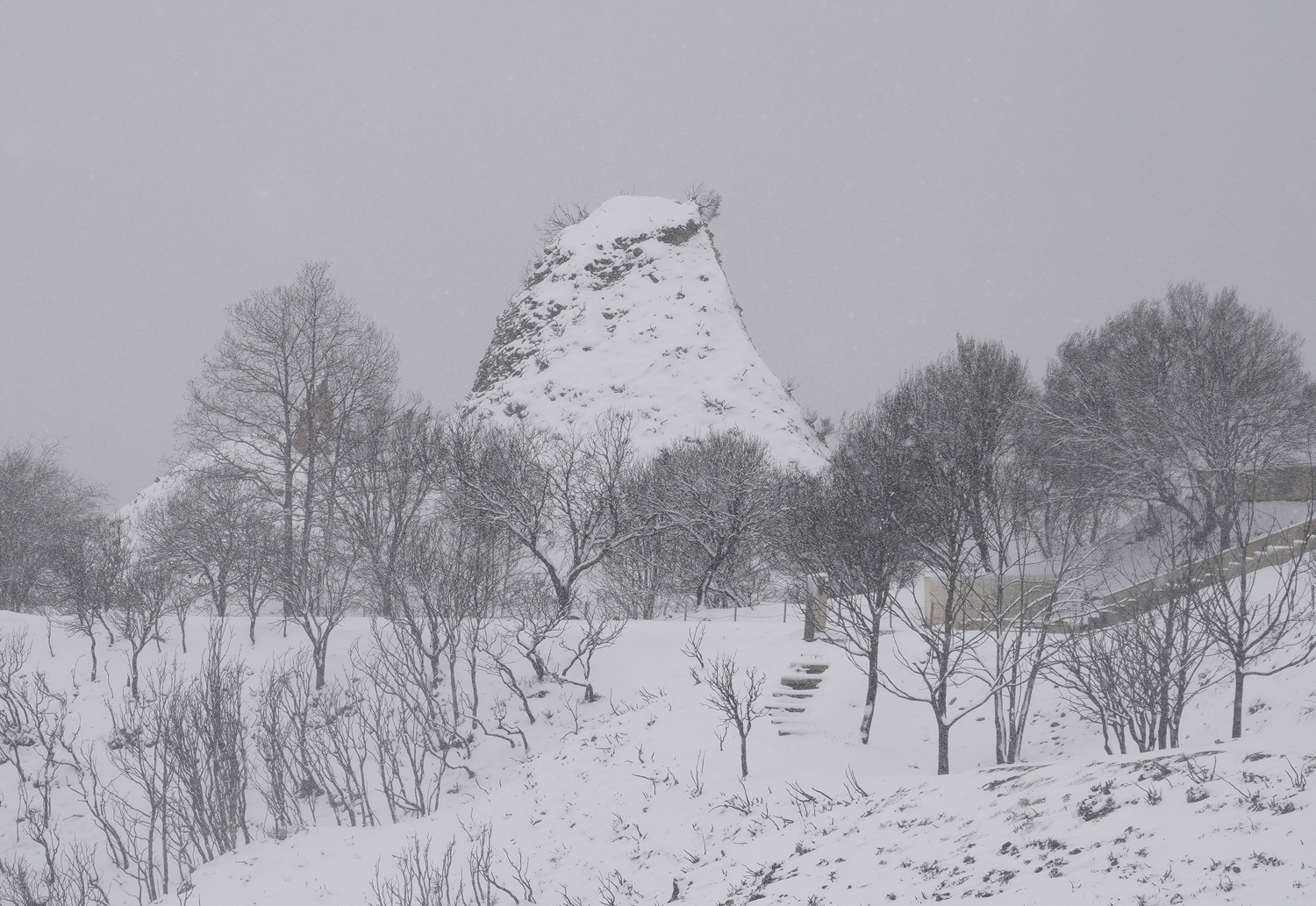 César Sánchez / ICAL . Temporal de nieve en el paraje natural de Las Médulas