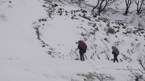 César Sánchez / ICAL . Temporal de nieve en el paraje natural de Las Médulas César Sánchez / ICAL . Temporal de nieve en el paraje natural de Las Médulas
