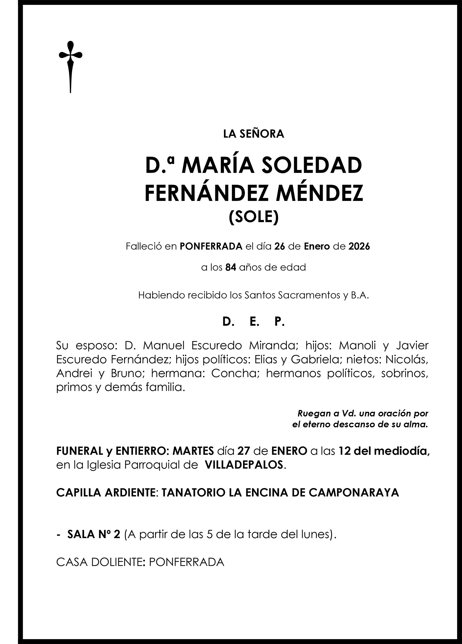 MARÍA SOLEDAD FERNÁNDEZ MÉNDEZ (SOLE)