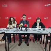 Rueda de prensa del PSOE. Los cabezas de lista del PSOE León: Silvia Cao, Mario Rivas y Mabel Fernández