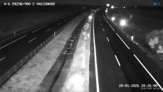 Nieve en la A6 por la borrasca Kristin