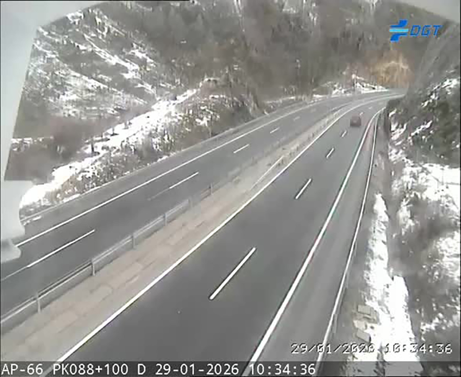 Nieve en la AP66 este jueves Nieve en la AP66 este jueves