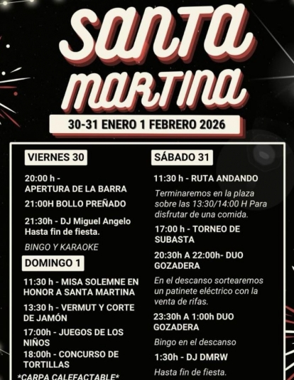Cartel de las fiestas de La Martina