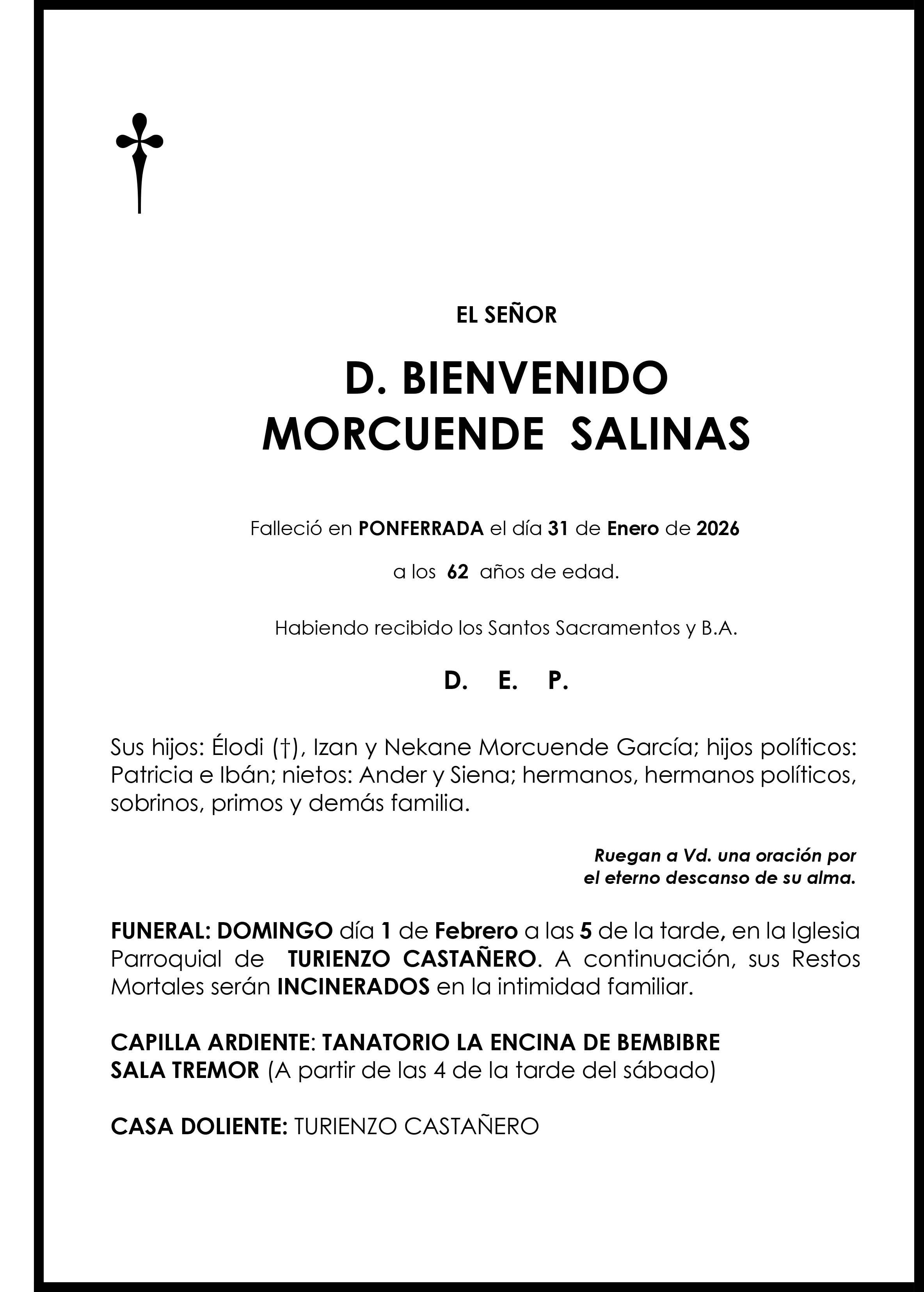 BIENVENIDO MORCUENDE SALINAS