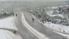 Puerto del Manzanal esta mañana con nieve