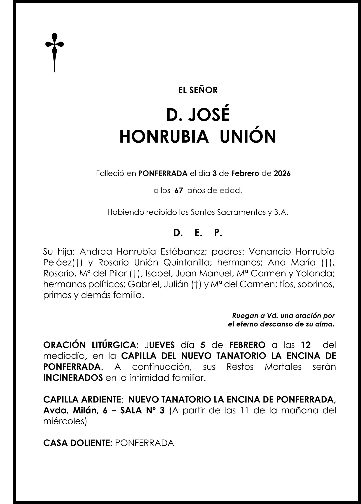JOSÉ HONRUBIA UNIÓN