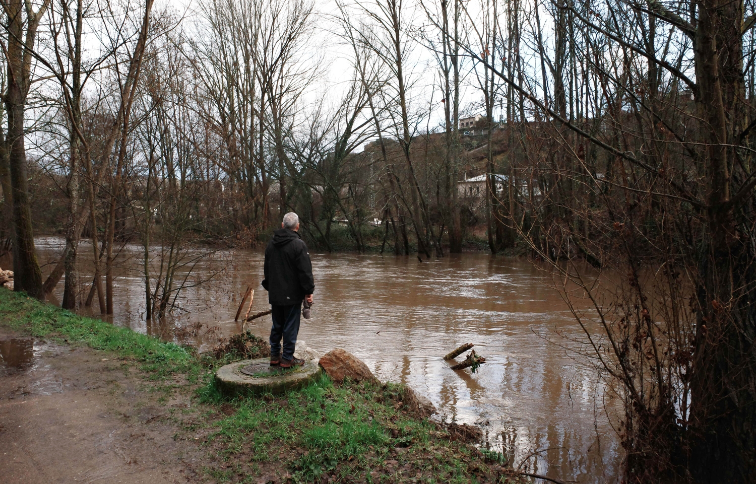 César Sánchez / ICAL. Aumento del caudal de los ríos Sil y Boeza a su paso por Ponferrada
