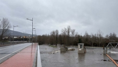 Crecida del río Boeza en Bembibre.