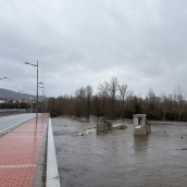 Crecida del río Boeza en Bembibre.