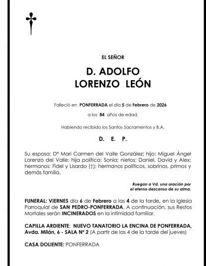 ADOLFO LORENZO LEON