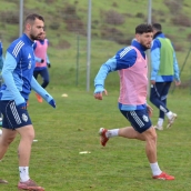 Entrenamiento de la Ponferradina antes de recibir al Celta Fortuna | Foto: Sociedad Deportiva Ponferradina 