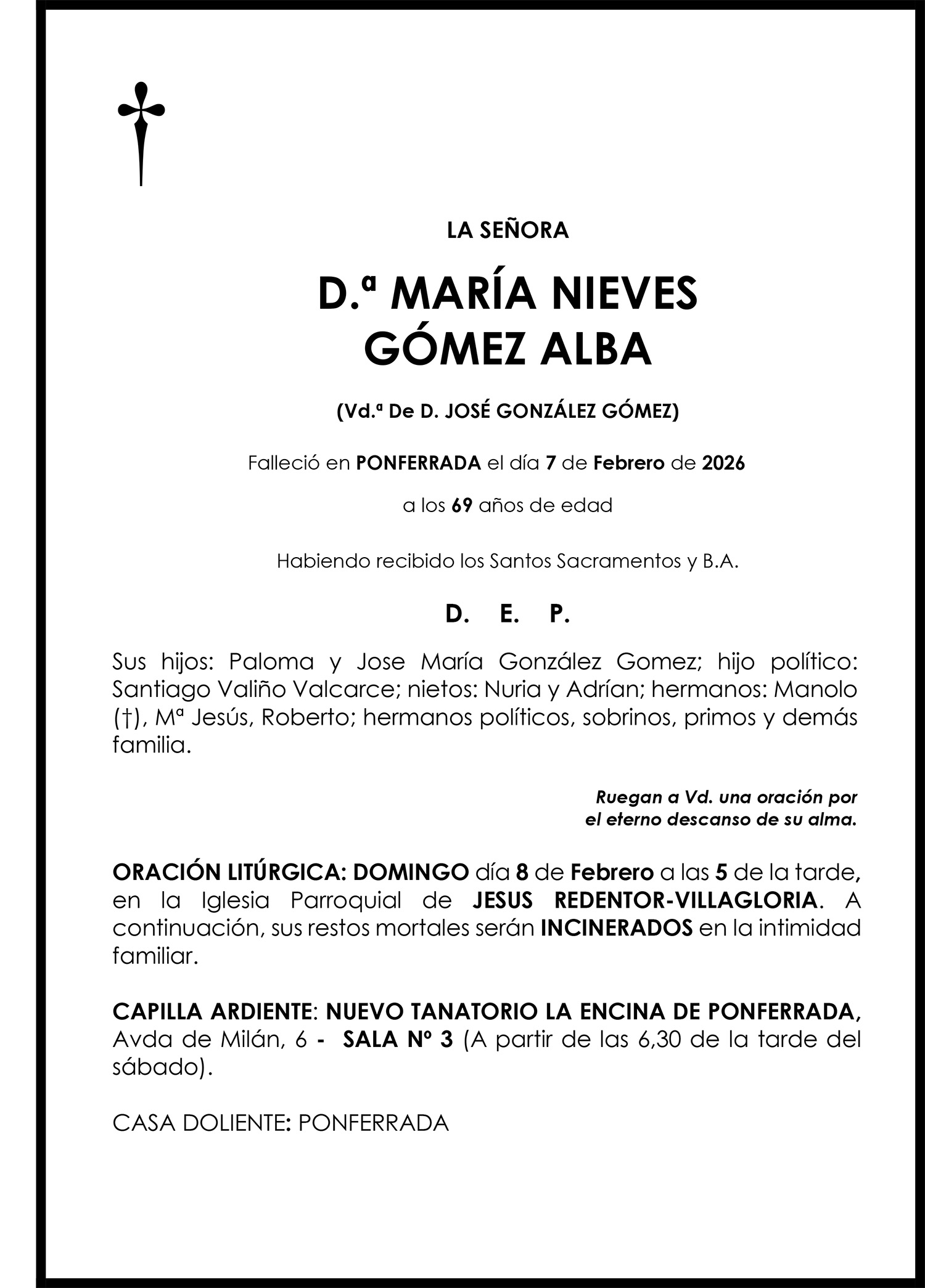 MARÍA NIEVES GÓMEZ ALBA