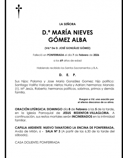 MARÍA NIEVES GÓMEZ ALBA