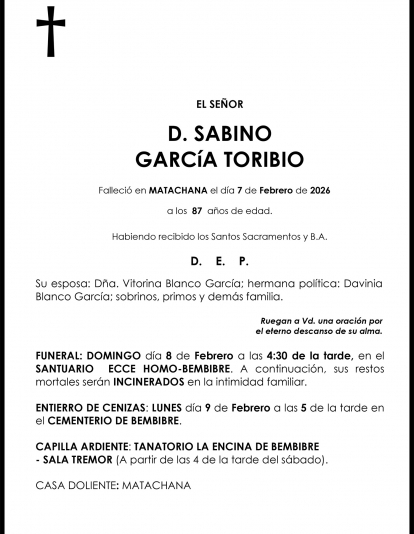 SABINO GARCíA TORIBIO