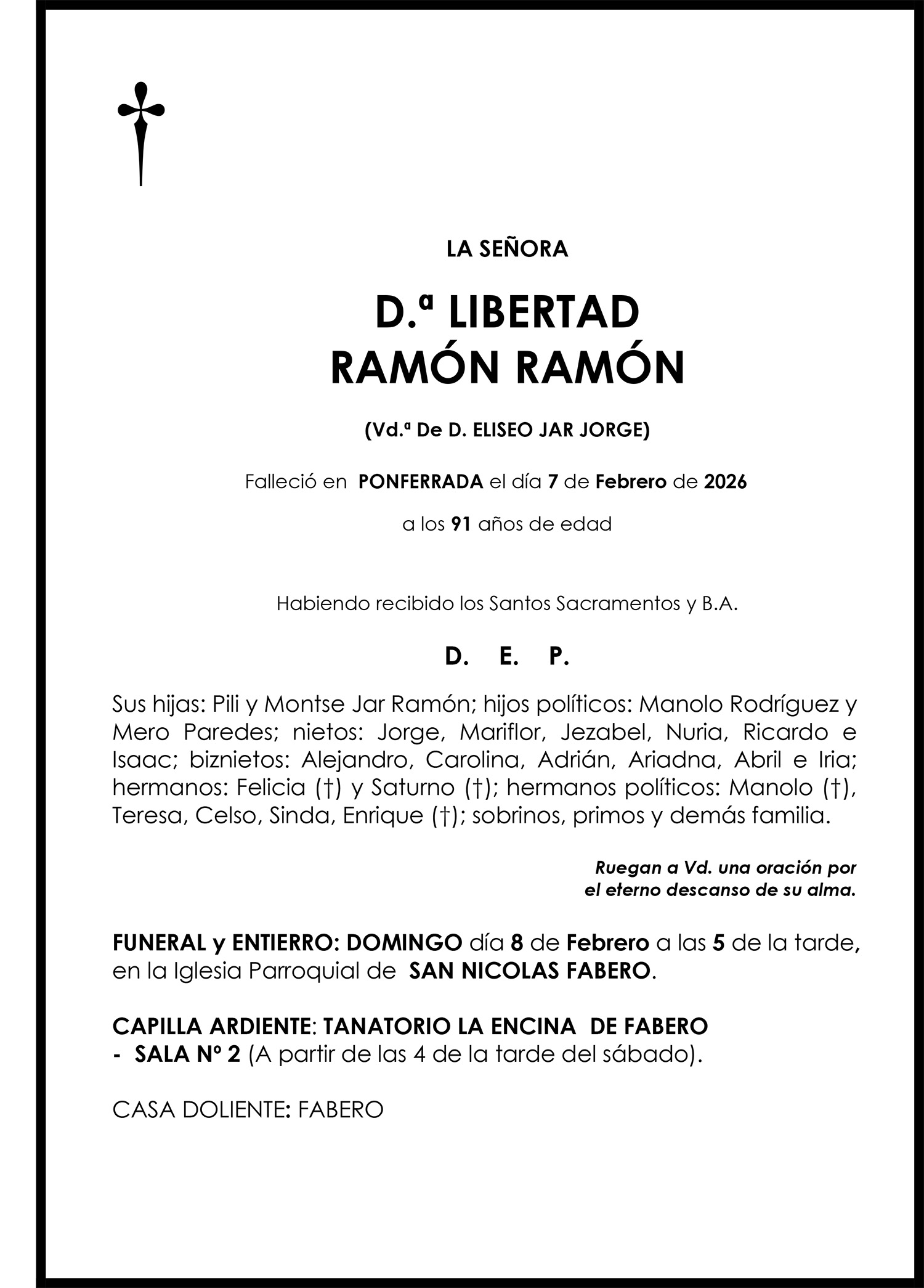 D.ª LIBERTAD RAMÓN RAMÓN