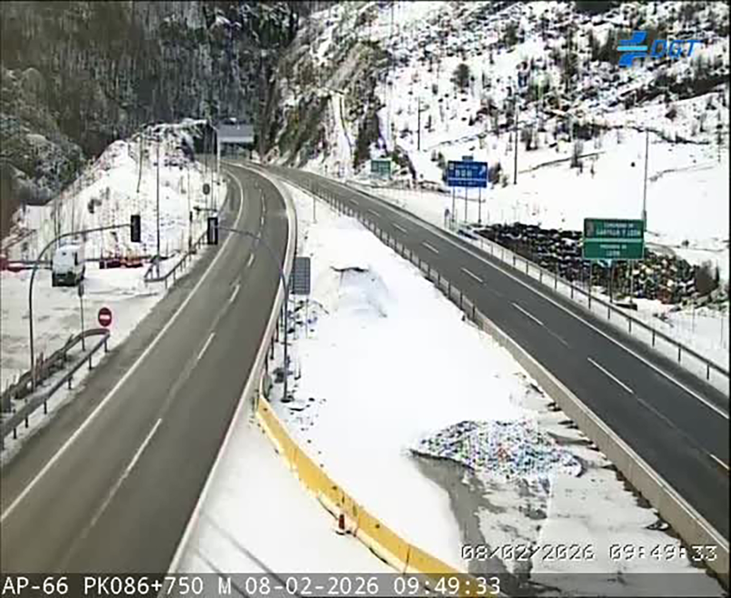 Nieve en la AP66 este domingo