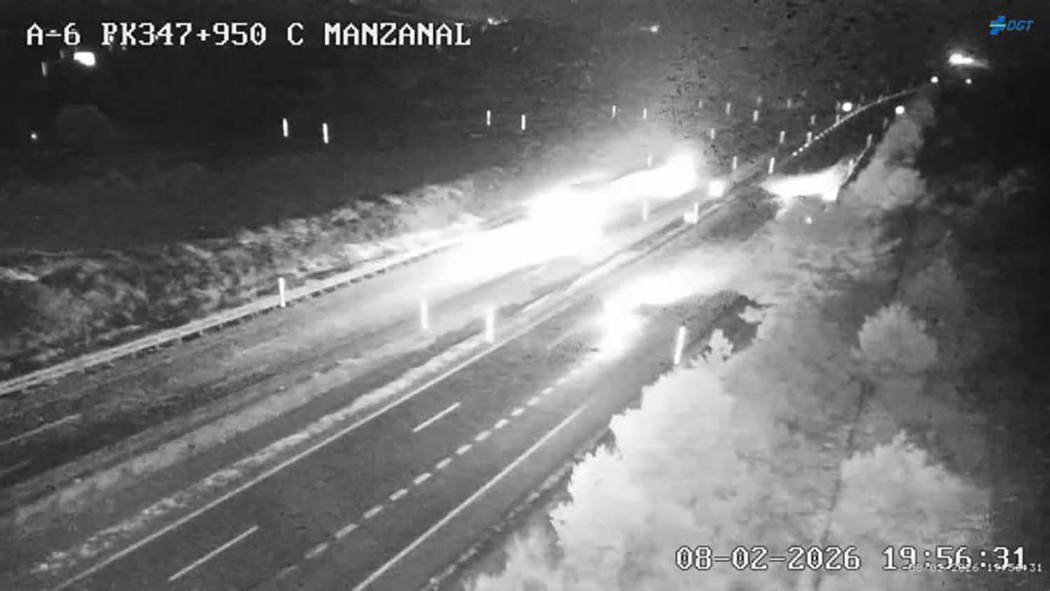 Nieve en la A6 en el Puerto del Manzanal