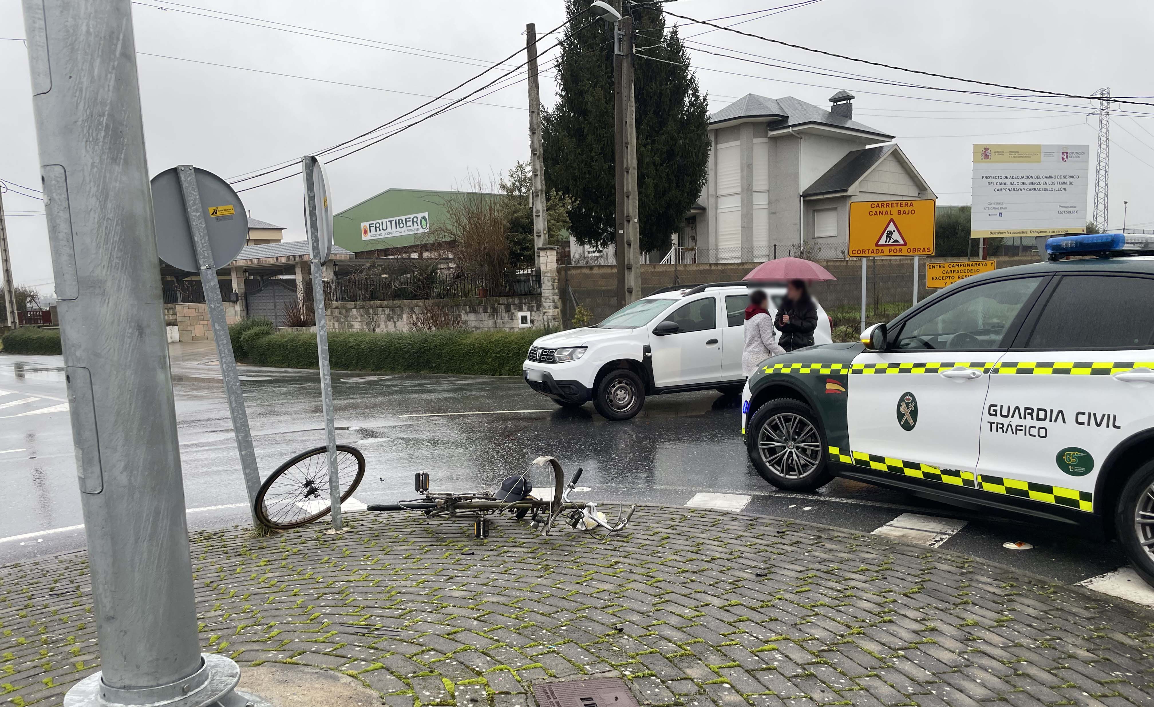Ciclista atropellado esta mañana Foto infoBierzo