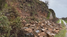 Derrumbe de la muralla de Castro Ventosa 