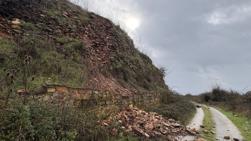 Derrumbe de la muralla de Castro Ventosa