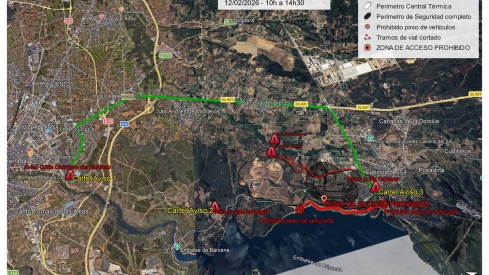 Cortes de carreteras por la  voladura de las torres de Compostilla