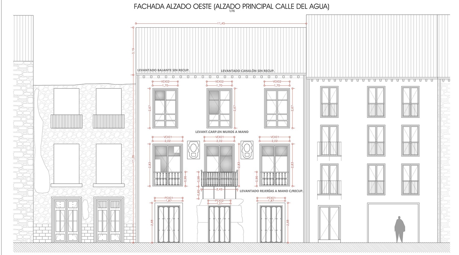 Fachada principal de Casa Gil dibujo de Paula Nuñez