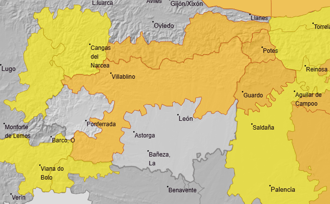 Alertas por nieve y viento en la provincia de León