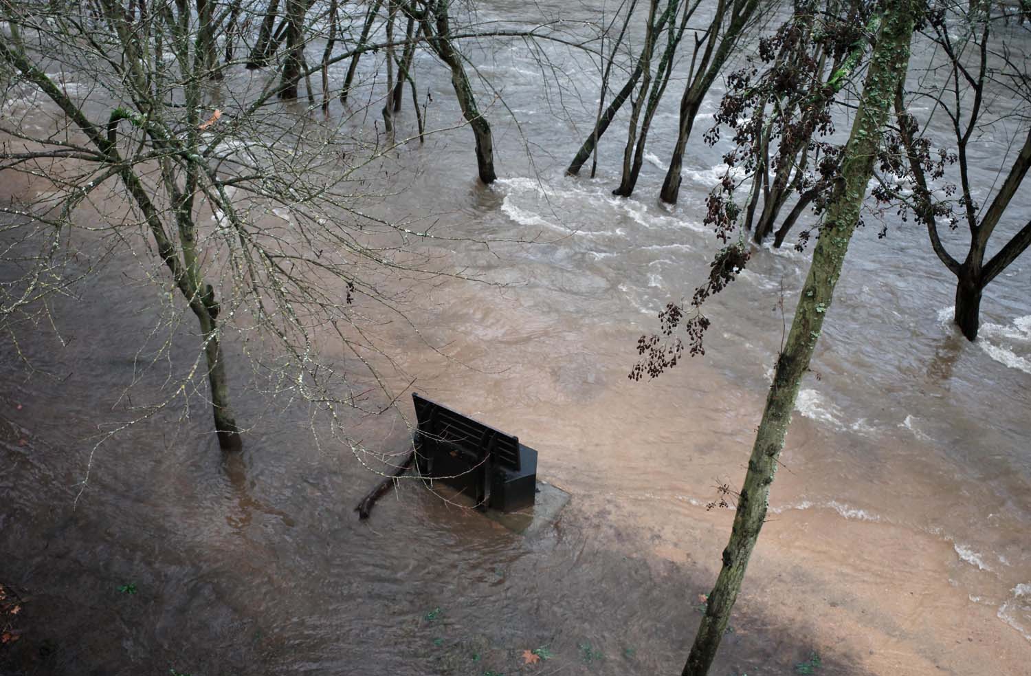 César Sánchez ICAL. Desbordamiento del río Sil a su paso por el paseo del parque de la Concordia de Ponferrada (5)