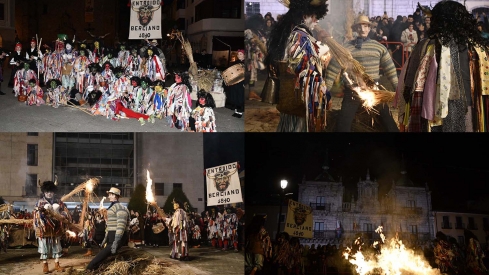 Collage quema entroido berciano Collage quema entroido berciano