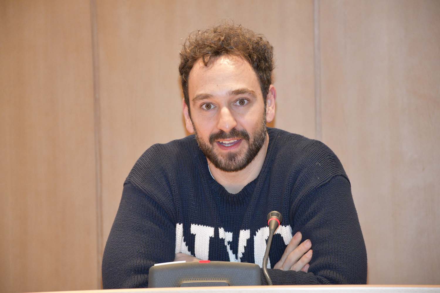 Presentación de la Fiesta de las rebajas de Ponferrada del Centro Mola.Representante de la Asociación de comerciantes El Centro Mola, Alberto Pérez