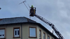 Intevención de los bomberos por las fuertes rachas de viento
