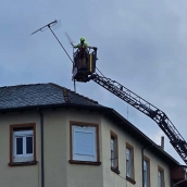 Intevención de los bomberos por las fuertes rachas de viento
