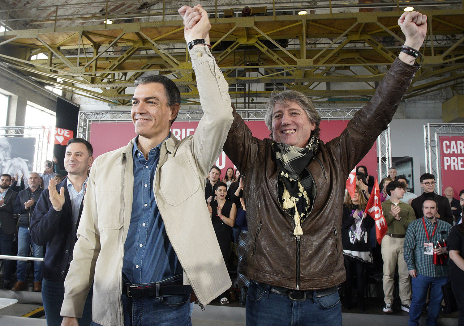 César Sánchez ICAL. El presidente del Gobierno, Pedro Sánchez, y el candidato Partido Socialista a la Presidencia de la Junta de Castilla y León, Carlos Martínez