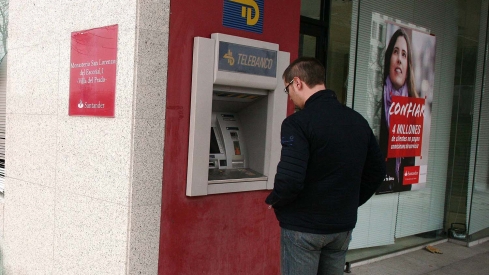 Cajero automático de un banco