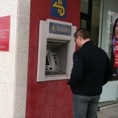 Cajero automático de un banco