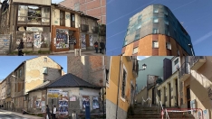 Collage edificios en ruina de Ponferrada
