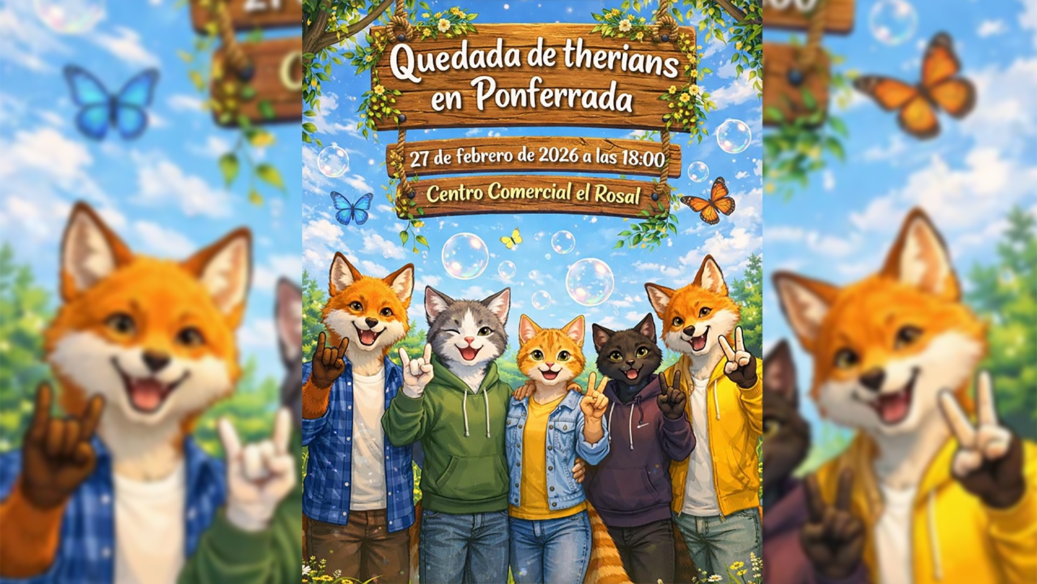 Cartel de la quedada Therian en Ponferrada