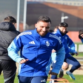 El fútbolista Ger Novoa en un entrenamiento con el club | SDP