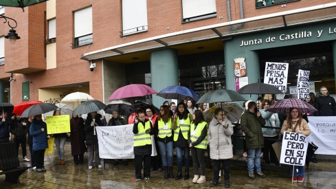 Movilización colegios en la Delegación de la Junta en Ponferrada (20)