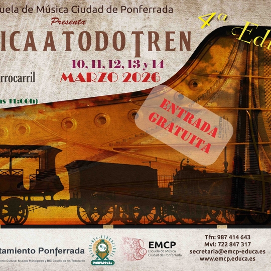 La Escuela de Música Ciudad de Ponferrada 'pondrá a sonar' el Museo del Ferrocarril con el proyecto 'Música a Todo Tren' La Escuela de Música Ciudad de Ponferrada 'pondrá a sonar' el Museo del Ferrocarril con el proyecto 'Música a Todo Tren'