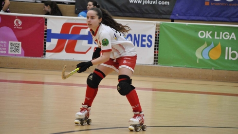 La jugadora del Bembibre Hockey Joana