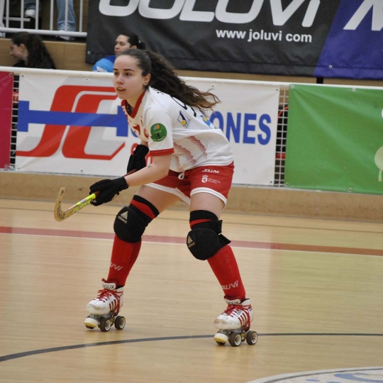 La jugadora del Bembibre Hockey Joana