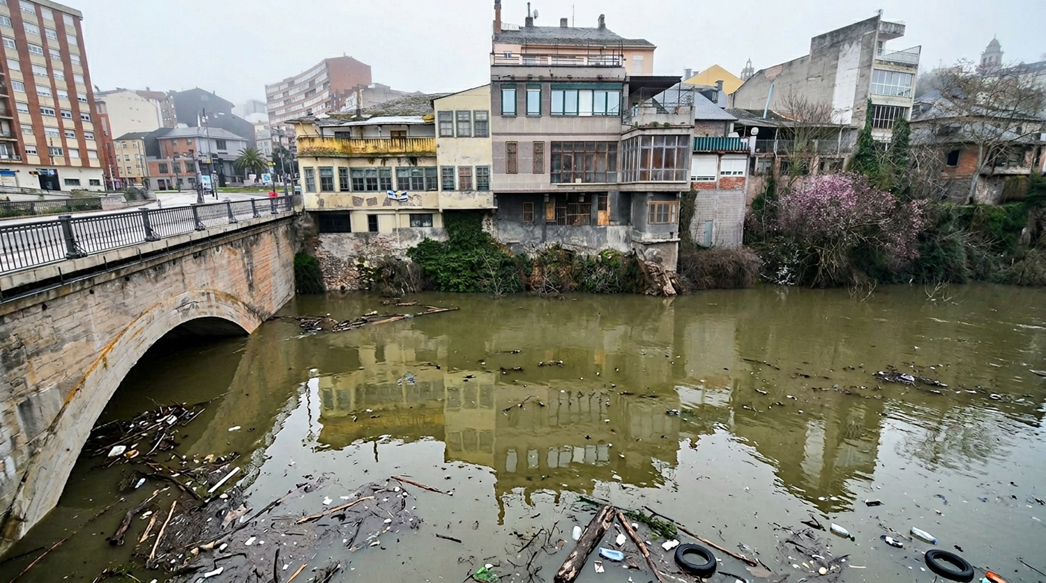 Puente Cubelos inundado (Imagen generada con IA)