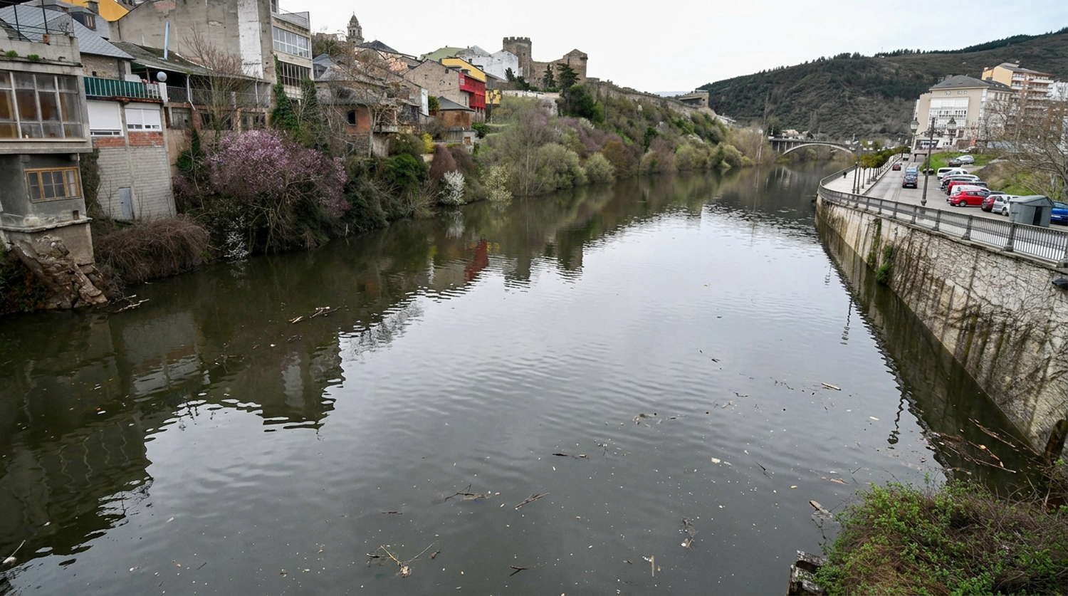 Zona del Puente Cubelos inundada (Imagen generada con IA)