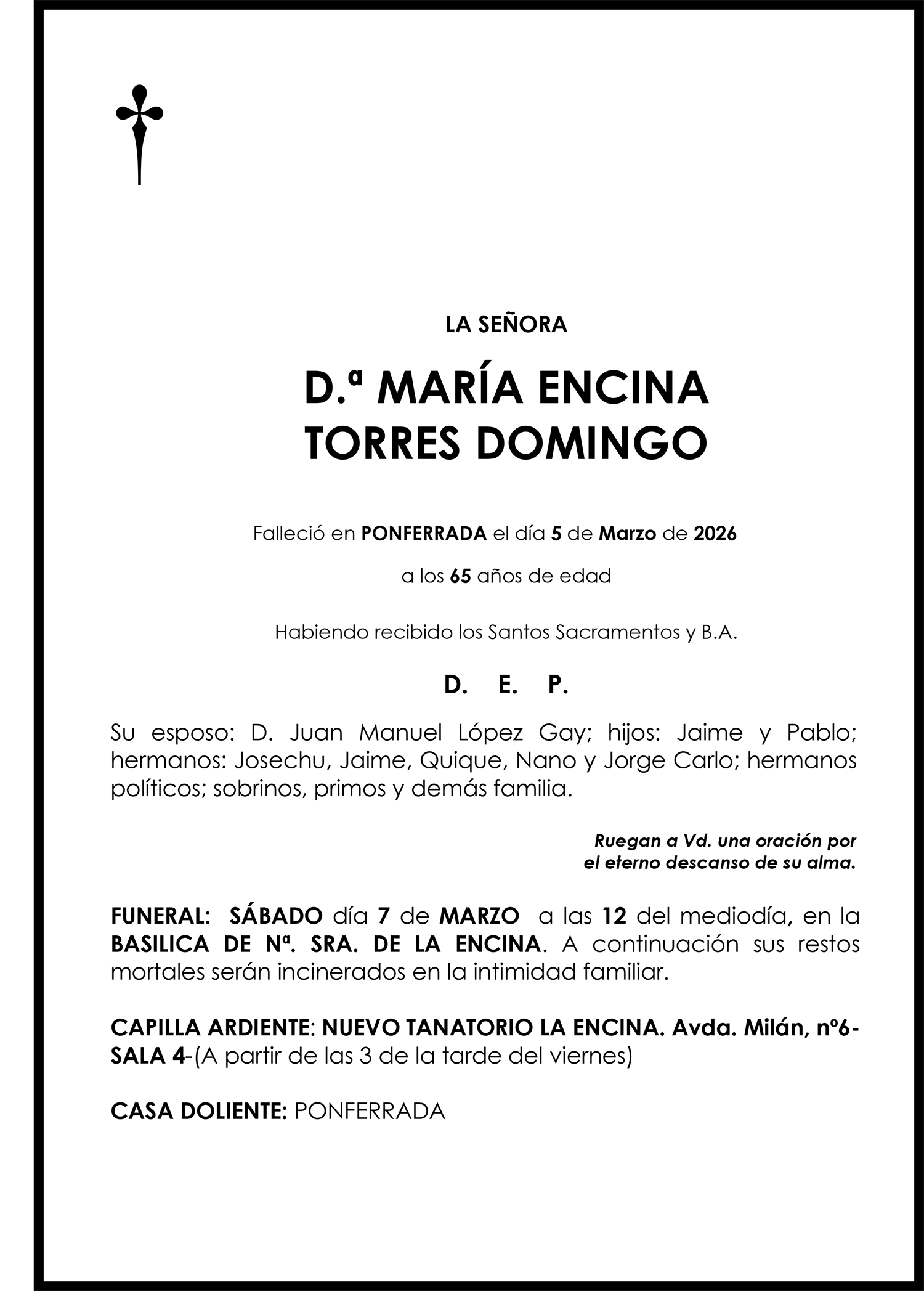MARÍA ENCINA TORRES DOMINGO