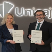 Ana del Río, Directora Técnica y de Operaciones de DNV en Iberia y Manuel Guerrero, Director general de Estrategia y Gabinete del Consejero Delegado de Unicaja 